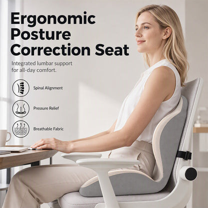 💺🛒 -50% ! 🧘Coussin Ergonomique en Mousse à Mémoire de Forme – Dossier Intégré, Tissu Respirant & Posture Optimale.