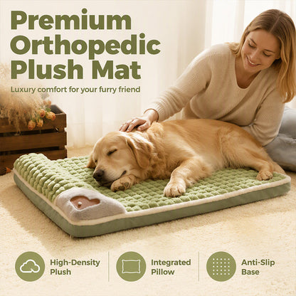 🐶🌙 -50% ! 🛋️ Tapis de Couchage Premium en Peluche pour Animaux – Velours Cristal, Soutien Ergonomique & Bord Oreiller.