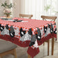 🌺🛒 -50% ! 🍀Nappe à Carreaux Rouges Motif Coq – Polyester, Anti-Taches & Bordure Dentelle