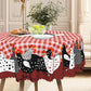 🌺🛒 -50% ! 🍀Nappe à Carreaux Rouges Motif Coq – Polyester, Anti-Taches & Bordure Dentelle