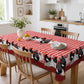 🌺🛒 -50% ! 🍀Nappe à Carreaux Rouges Motif Coq – Polyester, Anti-Taches & Bordure Dentelle