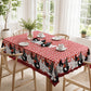 🌺🛒 -50% ! 🍀Nappe à Carreaux Rouges Motif Coq – Polyester, Anti-Taches & Bordure Dentelle