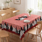 🌺🛒 -50% ! 🍀Nappe à Carreaux Rouges Motif Coq – Polyester, Anti-Taches & Bordure Dentelle