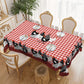 🌺🛒 -50% ! 🍀Nappe à Carreaux Rouges Motif Coq – Polyester, Anti-Taches & Bordure Dentelle