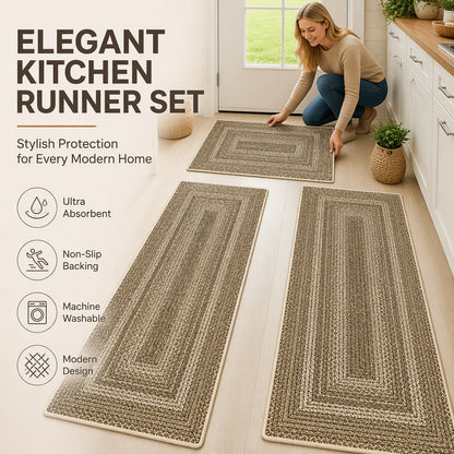 🏠✨ -50% ! 🧵Tapis de Couloir Tissé Élégant – Antidérapant, Absorption Rapide & Finition Artisanale Premium.
