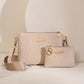 💼👛 -50% ! 🌸 Ensemble de Sacs à Bandoulière pour Femmes – Cuir PU – Motif Gaufré Vagues & Bandoulière Large – Set Sac Principal + Pochette pour Bureau et Quotidien