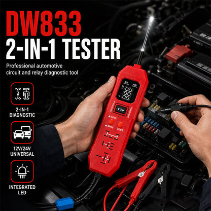 🔧🚗 -50% ! 💡Testeur 2-en-1 Circuit Automobile et Relais – DW833 – Affichage Numérique & Projecteur LED pour Diagnostic 12V/24V