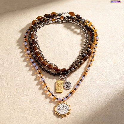 🌟🛍️ -50% ! 💫Collier Rétro à Perles Multi-Rangs