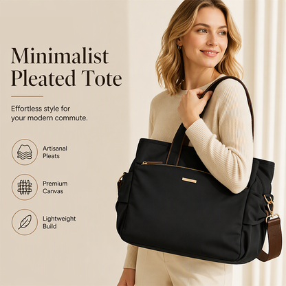👜🌟 -50% ! 👗Sac Cabas en Toile Plissée avec Poches Latérales – Toile Haute Densité – Organisation 8 Zones & Bandoulière Amovible pour Femme