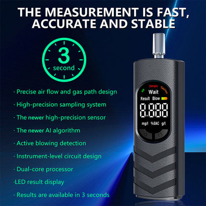 🍷🛒 -50% ! 🚦Alcootest Rechargeable – Capteur Haute Précision, Écran LCD & Annonce Vocale