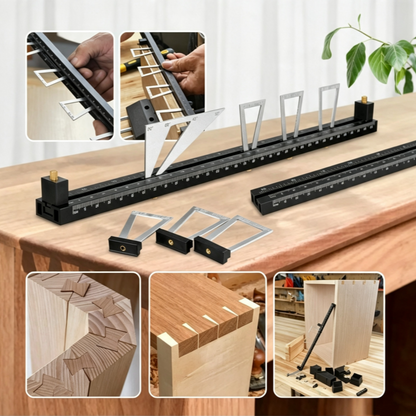 🪵🛒 -50% ! 🔨Kit Gabarit Queue d'Aronde – 6 Pentes, 4 Angles & Alliage d'Aluminium Premium.