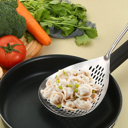 🍳🛒 -50% ! 🥄Écumoire en Inox Qualité Alimentaire – Égouttage Rapide, Manche Long & Polyvalente