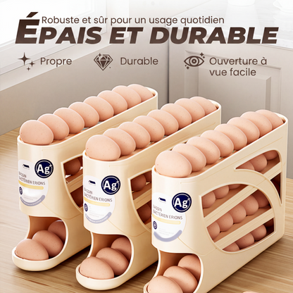 🧺🛒 Nouveautés phares ! 🥚 Range-Œufs Gain de Place pour Réfrigérateur – Gravité Automatique, Grande Capacité & PP Alimentaire.