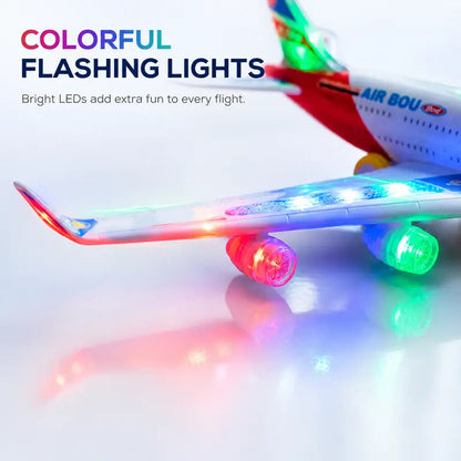 🎁🛍️ -50% ! ✈️ Avion Modèle Électrique – Sons Réalistes, Lumières LED & Détection d'Obstacles.