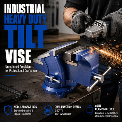 🗜️⚙️ -60% ! 🛠️Étau d'Établi à Base Pivotante Robuste – Puissant, Inclinable & Industriel.