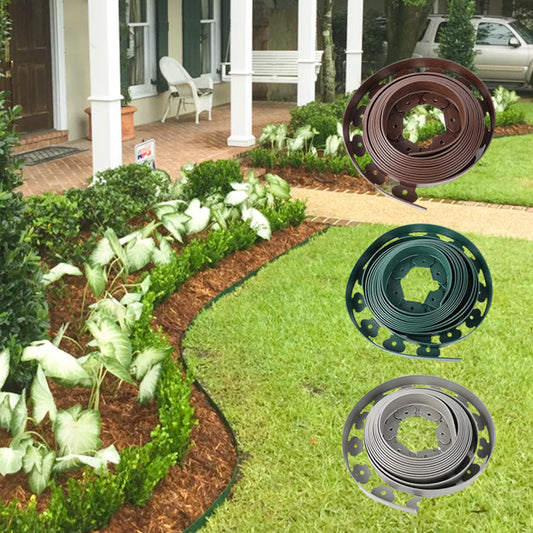🌿🏡 Bordure de Jardin Flexible Sans Creusement (Rouleau 10m + 30 Piquets) – Délimitation Nette Pelouse, Pose Facile et Résistance Intempéries