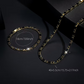 💎🔗 Parure de bijoux pour homme – Collier et bracelet, zircon cubique et finition dorée