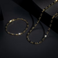 💎🔗 Parure de bijoux pour homme – Collier et bracelet, zircon cubique et finition dorée