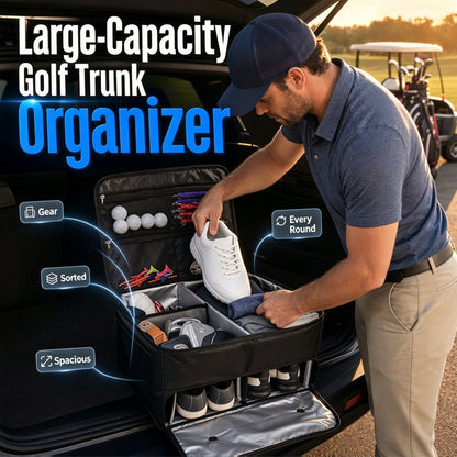 ⛳🛒 -60% ! 🚗 Organisateur de Coffre pour Golf – Nylon Premium, Compartiments Intelligents & Chaussures Séparées pour Voyage & Entraînement.