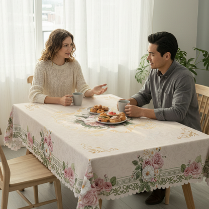 🏠🛒 -60% ! 🌸 Nappe Florale Imprimée Imperméable – Polyester Durable, Impression HD & Facile d’Entretien.