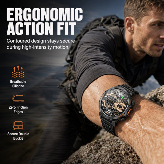 🔦⌚ Montre Connectée Outdoor Multifonction – Robuste, Lumineuse et Compatible Bluetooth