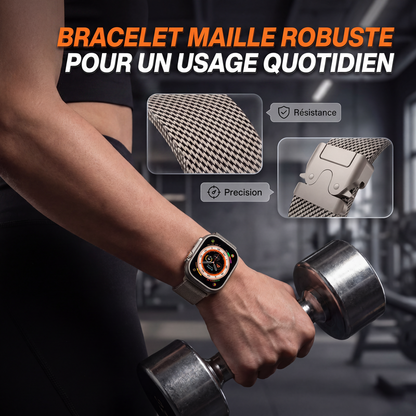 ⌚🛒 -60% ! 🔗 Bracelet de Montre en Maille d'Acier Inoxydable – Respirant, Fermoir Sécurisé & Style Moderne.