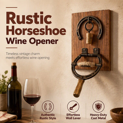 🥂🛒 -60% ! 🪠 Déboucheur à Vin Fer à Cheval Vintage Mural – Levier Précision, Style Rustique & Fonte Naturelle.
