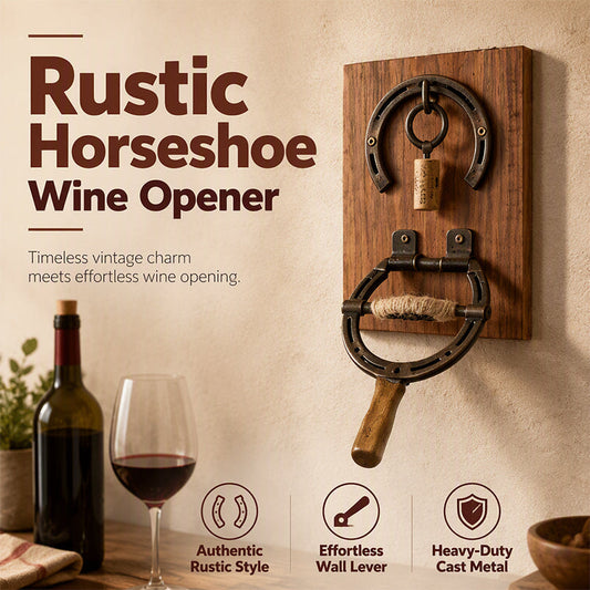 🥂🛒 -60% ! 🪠 Déboucheur à Vin Fer à Cheval Vintage Mural – Levier Précision, Style Rustique & Fonte Naturelle.