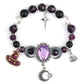 💜🛒 -60% ! 🎃 Bracelet Halloween – Perles en Strass, Charmes Sorcière & Thème Violet Élégant.