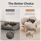 🐾🌸 -60% ! 🫄Lit Surélevé en Bois Forme de Pétale – Coussin Velours Côtelé, Design Floral & Socle Aéré pour le Confort de Votre Animal