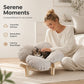 🐾🌸 -60% ! 🫄Lit Surélevé en Bois Forme de Pétale – Coussin Velours Côtelé, Design Floral & Socle Aéré pour le Confort de Votre Animal