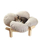 🐾🌸 -60% ! 🫄Lit Surélevé en Bois Forme de Pétale – Coussin Velours Côtelé, Design Floral & Socle Aéré pour le Confort de Votre Animal