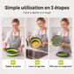 🍳💧 -60% ! 🧲Ensemble de 3 Passoires Pliables avec Socle Égouttoir – 3 Tailles, Gain de Place & Usage Polyvalent en Cuisine