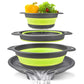🍳💧 -60% ! 🧲Ensemble de 3 Passoires Pliables avec Socle Égouttoir – 3 Tailles, Gain de Place & Usage Polyvalent en Cuisine