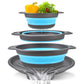 🍳💧 -60% ! 🧲Ensemble de 3 Passoires Pliables avec Socle Égouttoir – 3 Tailles, Gain de Place & Usage Polyvalent en Cuisine