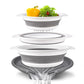 🍳💧 -60% ! 🧲Ensemble de 3 Passoires Pliables avec Socle Égouttoir – 3 Tailles, Gain de Place & Usage Polyvalent en Cuisine