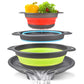 🍳💧 -60% ! 🧲Ensemble de 3 Passoires Pliables avec Socle Égouttoir – 3 Tailles, Gain de Place & Usage Polyvalent en Cuisine