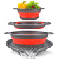 🍳💧 -60% ! 🧲Ensemble de 3 Passoires Pliables avec Socle Égouttoir – 3 Tailles, Gain de Place & Usage Polyvalent en Cuisine