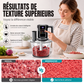 Robot culinaire multifonction avec commande tactile et bol en verre