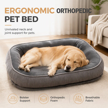 🐕🛏️ -60% ! 💤Lit Confortable pour Animaux – Mousse de Soutien & Double Texture Respirante pour un Repos Douillet.