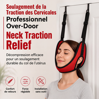 🚪💆 -60% ! ⚕️Dispositif de Traction Cervicale sur Porte – Coussin Confortable & Étirement Apaisant à Domicile.