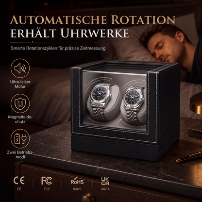 ⌚🔄 Remontoir automatique pour montre mécanique – Rotation bidirectionnelle, moteur silencieux et rangement protecteur