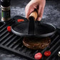 🥩🍔 -60% ! 🔥Presse à Steak et Burger en Fonte – Manche en Bois & Cuisson Uniforme.