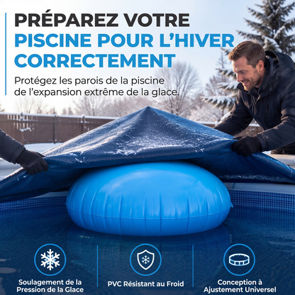 🛟❄️ Coussin d'Air d'Hivernage pour Piscine – Protection Anti-Gel, Évacuation des Eaux et Cordes Incluses