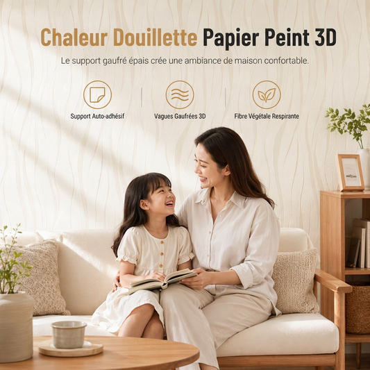 🏠🎨 -60% ! 🖼️Papier Peint Texturé 3D – Épaissi, Autocollant & Pose Simple.