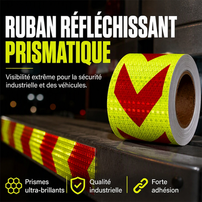 ⚠️🚛 Ruban Réfléchissant Prismatique Haute Visibilité – Visibilité 3x Supérieure, Résistant aux UV et Adhérence Durable