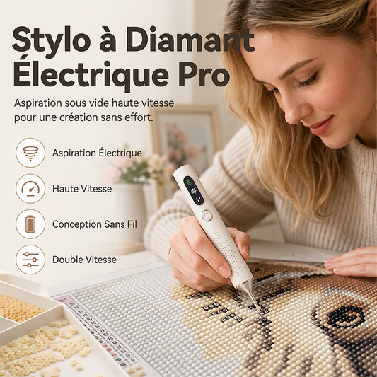 🎨🔋 Stylo à diamants électrique rechargeable – Précision, poignée ergonomique et aspiration par vide