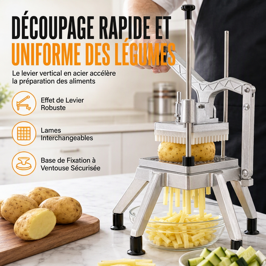 🔪🥒 -60% ! 🥔Coupe-Légumes Manuel Vertical – Action à Levier Robuste & Lames Tranchantes.