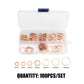 🔩🛠️ Rondelles plates en cuivre – 100 ou 200 pièces, plusieurs tailles et boîtier de rangement