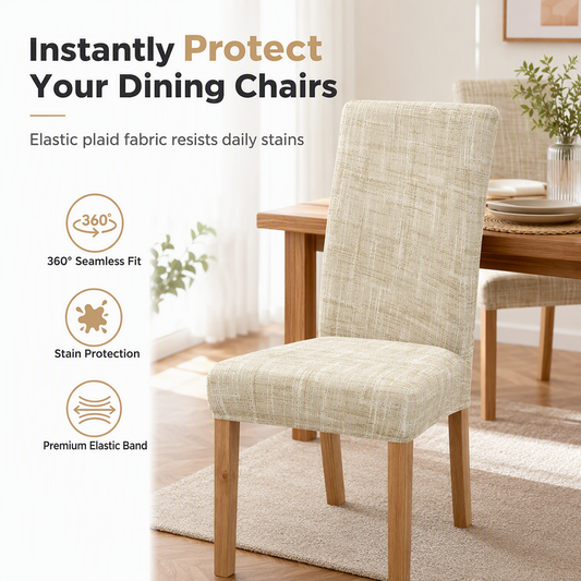 🍽️🧵 -60% ! 🪑Housse de Chaise Extensible Gaufrée – Tissu Ultra-Élastique & Élastique Renforcé pour Un Relooking Express de Votre Salle à Manger